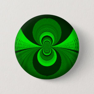 Abstract Bright Green Groovy Kaleidoscope Patroon Ronde Button 5,7 Cm