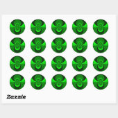 Abstract Bright Green Groovy Kaleidoscope Patroon Ronde Sticker (Vel)