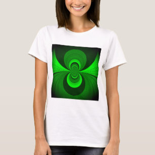 Abstract Bright Green Groovy Kaleidoscope Patroon T-shirt