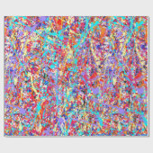 Abstract Bright Paint Splatter Cadeaupapier (Vlak)