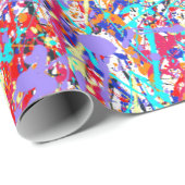 Abstract Bright Paint Splatter Cadeaupapier (Rol Hoek)