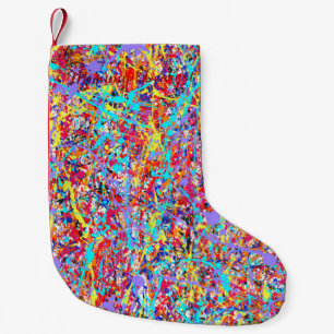 Abstract Bright Paint Splatter Kleine Kerstsok