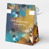 Abstract brons, goudblauw Barok stijl Bedankdoosjes (Achterkant)