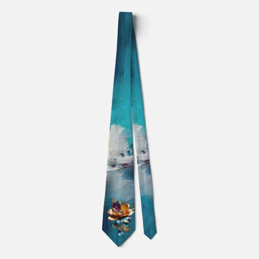 Abstract brons, goudblauw Barok stijl Stropdas (Voorkant)