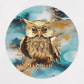 Abstract brons, goudblauwe barokstijl labels (Design 1)