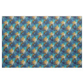 Abstract brons, goudblauwe barokstijl stof (Fat Quarter)