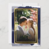 Abstract Bruiloft Bewaar de Datum Uitnodigingen |  (Achterkant)