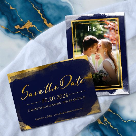 Abstract Bruiloft Bewaar de Datum Uitnodigingen |