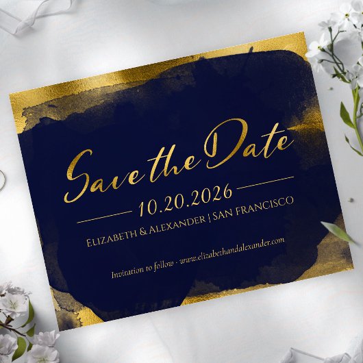 Abstract Bruiloft Bewaar de Datum Uitnodigingen |
