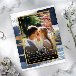 Abstract Bruiloft Bewaar de Datum Uitnodigingen   