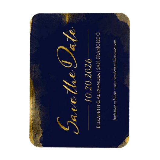 Abstract Bruiloft Bewaar de Datum Uitnodigingen | Magneet (Verticaal)