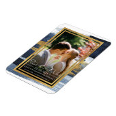 Abstract Bruiloft Bewaar de Datum Uitnodigingen | Magneet (Linkerzijde)