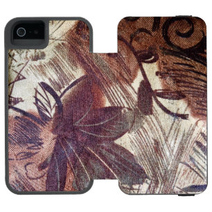 Abstract Bruin Bloemmotief 1