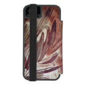 Abstract Bruin Bloemmotief 2 Incipio iPhone Portemonnee Hoesje (Agenda Achterkant)