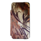 Abstract Bruin Bloemmotief 2 Incipio iPhone Portemonnee Hoesje (Voorkant Agenda)