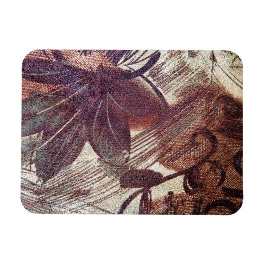 Abstract bruin bloemontwerp 1 magneet (Horizontaal)
