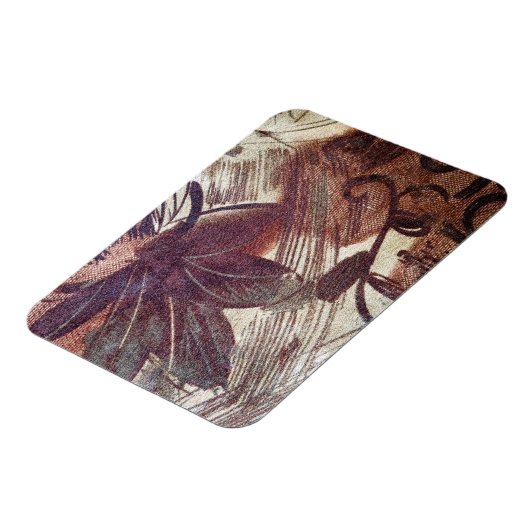 Abstract bruin bloemontwerp 1 magneet (Linkerzijde)