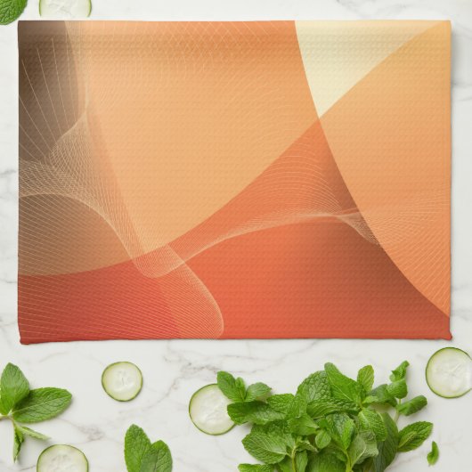 Abstract bruin en Oranje patroon Theedoek (Gevouwen)