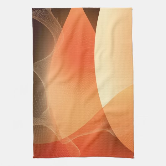 Abstract bruin en Oranje patroon Theedoek (Verticaal)