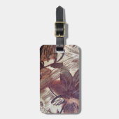 Abstract bruin Floral Design 1 Bagagelabel (Voorkant verticaal)