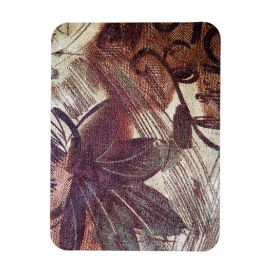 Abstract bruin Floral Design 1 Magneet (Verticaal)