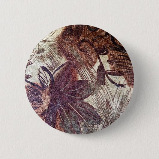 Abstract bruin Floral Design 1 Ronde Button 5,7 Cm (Voorkant)
