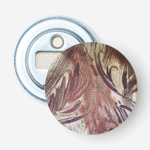 Abstract bruin Floral Design 2 Button Flesopener