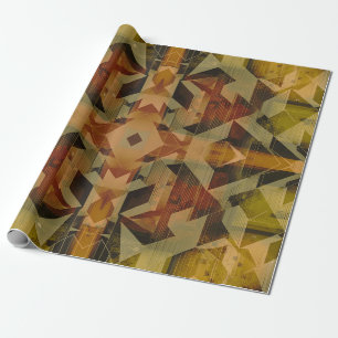 Abstract bruin geometrisch patroon cadeaupapier