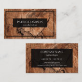 Abstract bruin houten ontwerp visitekaartje (Voorkant / Achterkant)