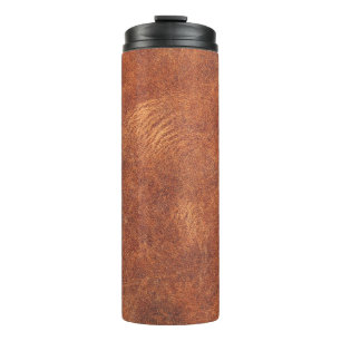 abstract bruin leder, achtergrondleder,t thermosbeker