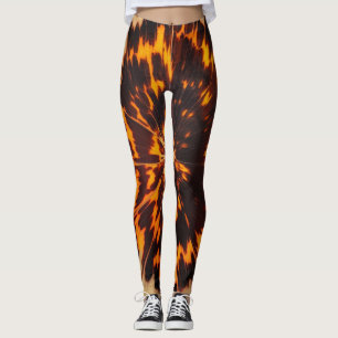 Abstract bruin & zwart textuur chic schildpadpatro leggings