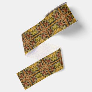 Abstract bruinachtig geometrisch patroon grosgrain lint