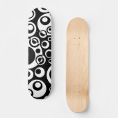 Abstract Bubbles 04 - B/W - Retro Skateboard (Voorkant)