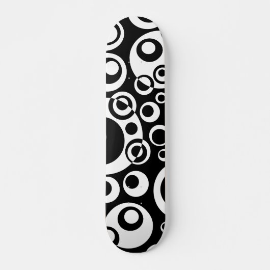 Abstract Bubbles 04 - B/W - Retro Skateboard (Voorkant)