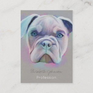 Abstract Bulldog Portrait Colorful Painting Visitekaartje