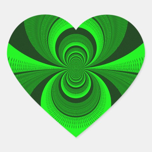 Abstract caleidoscooppatroon voor Bright Groovy Hart Sticker (Voorkant)