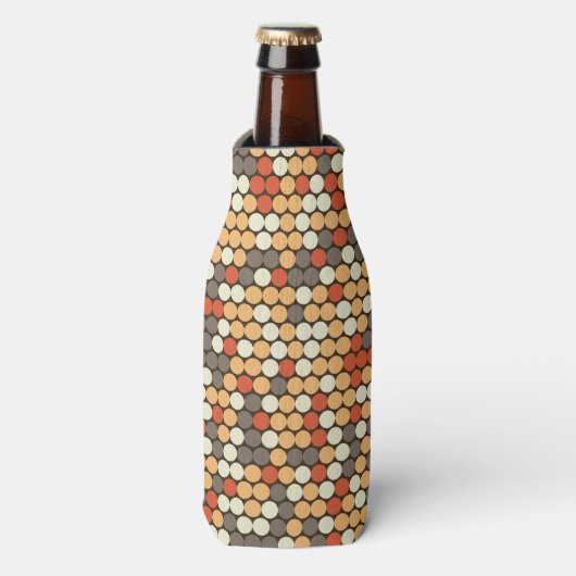 Abstract Camouflage ontwerp met retro stippen Flesjeskoeler (Fles Voorkant)