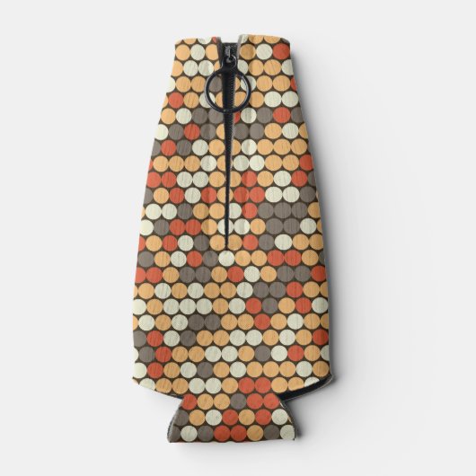 Abstract Camouflage ontwerp met retro stippen Flesjeskoeler (Achterkant)