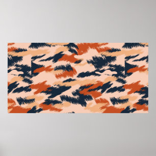 Abstract camouflagepatroon. Naadloze vintage wand Poster