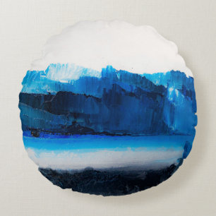 Abstract canvas: moderne kunsttextuur. rond kussen