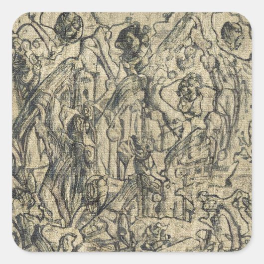 Abstract Canvas Vierkante Sticker (Voorkant)