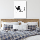 Abstract Cat is touching something Canvas Afdruk (Insitu (Slaapkamer))