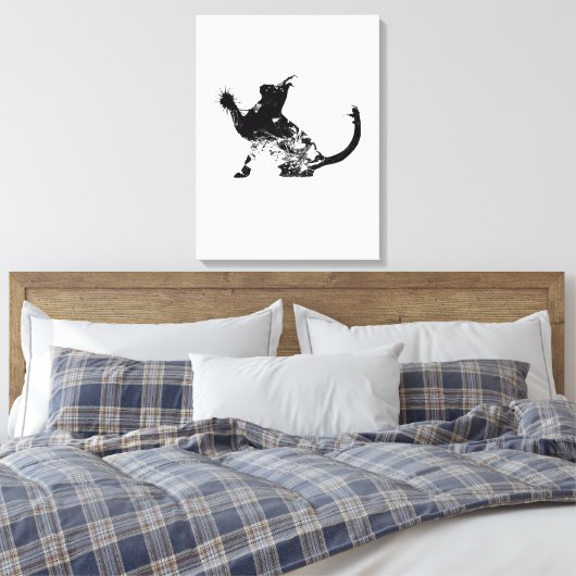 Abstract Cat is touching something Canvas Afdruk (Insitu (Slaapkamer))