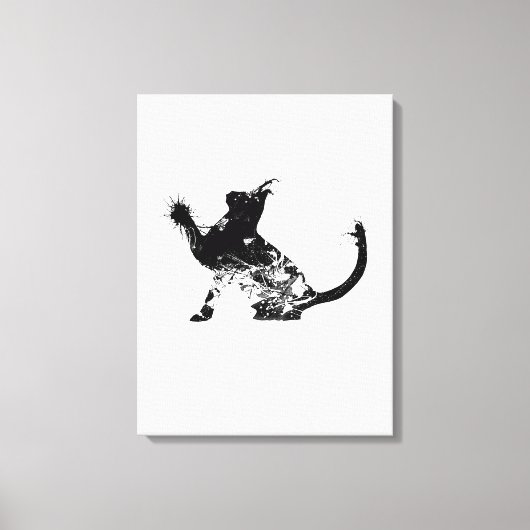 Abstract Cat is touching something Canvas Afdruk (Voorkant)