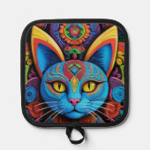 Abstract Cat With Yellow Eyes Pannenlap (Voorkant)