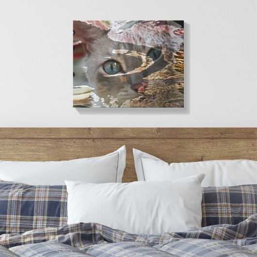 Abstract Cat Wrapped Canvas (Insitu (Slaapkamer))