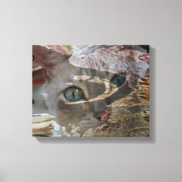 Abstract Cat Wrapped Canvas