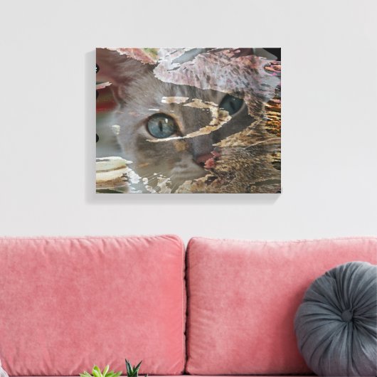 Abstract Cat Wrapped Canvas Afdruk (Insitu (Woonkamer))