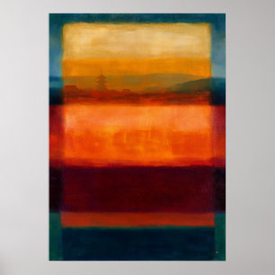 Abstract Celestiaal Zen-tempelhorizon Kleurenveld Poster