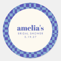 Abstract Checkerboard Blauwe Aangepaste Bruidsdouc